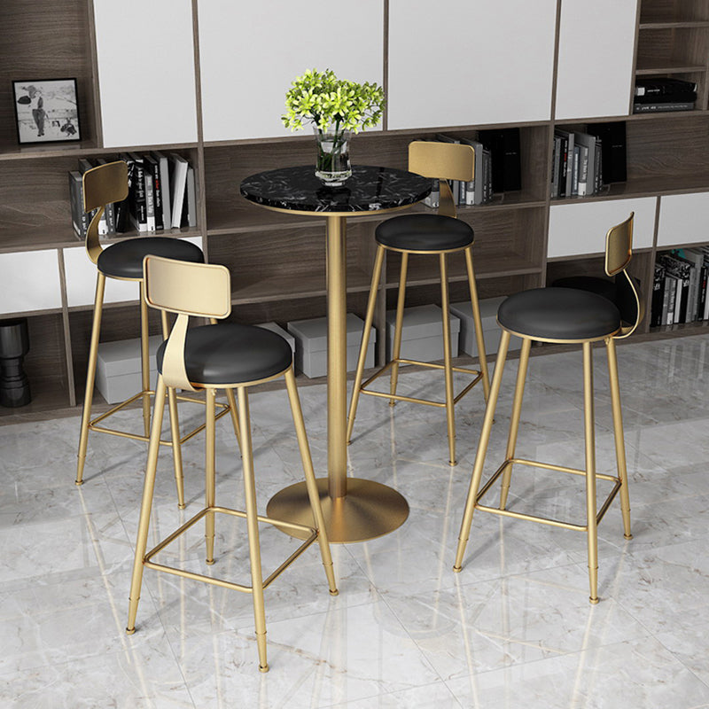 Modern Marble Counter Height Set 1/2/3/5 Pieces Shop Fixed Table Bar Set