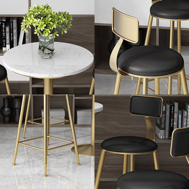 Modern Marble Counter Height Set 1/2/3/5 Pieces Shop Fixed Table Bar Set