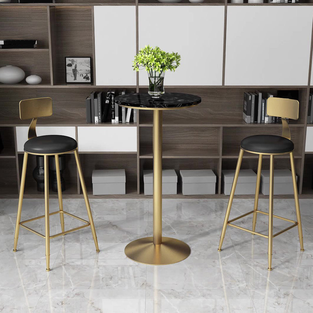 Modern Marble Counter Height Set 1/2/3/5 Pieces Shop Fixed Table Bar Set