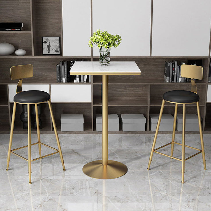 Modern Marble Counter Height Set 1/2/3/5 Pieces Shop Fixed Table Bar Set