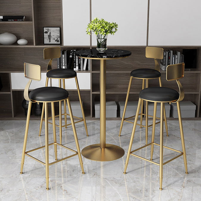 Modern Marble Counter Height Set 1/2/3/5 Pieces Shop Fixed Table Bar Set