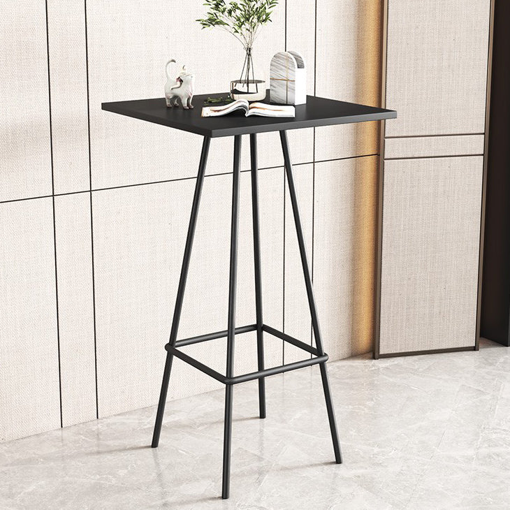 Modern 1/3/4 Pieces Bar Table Set Square Iron Counter Table with High Stools for Kitchen