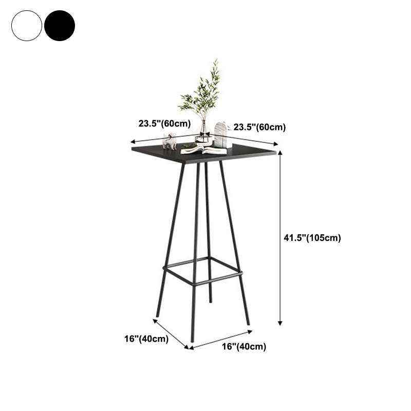 Modern 1/3/4 Pieces Bar Table Set Square Iron Counter Table with High Stools for Kitchen