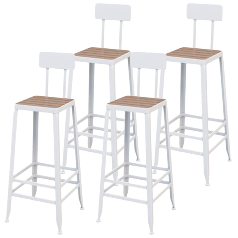 Rectangle Footrest Pub Dining Set 1/4/5 Pieces Outdoor Industrial Bar Pub Table Set