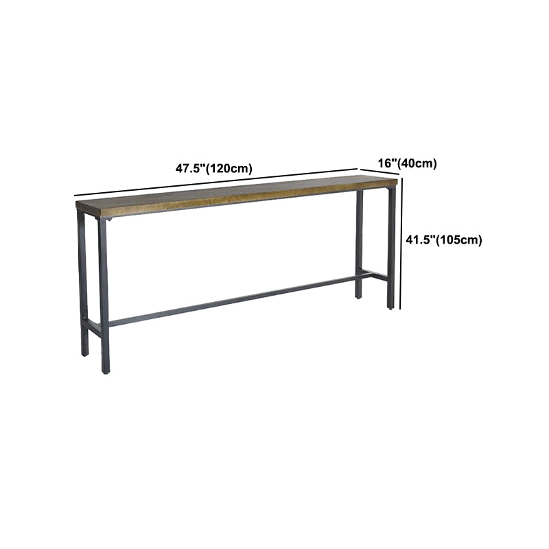 Industrial 1/6/11 Pieces Bar Table Set Rectangle Pine Wood Counter Table with High Stools