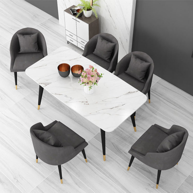 Glam Style Sintered Stone Dining Set Rectangle 1/5/7 Pieces Dining Set for Dining Areas