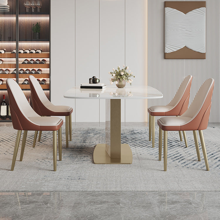 Luxurious Sintered Stone Top Dining Set Rectangle 1/4/5/7 Pieces Dinette Table Set