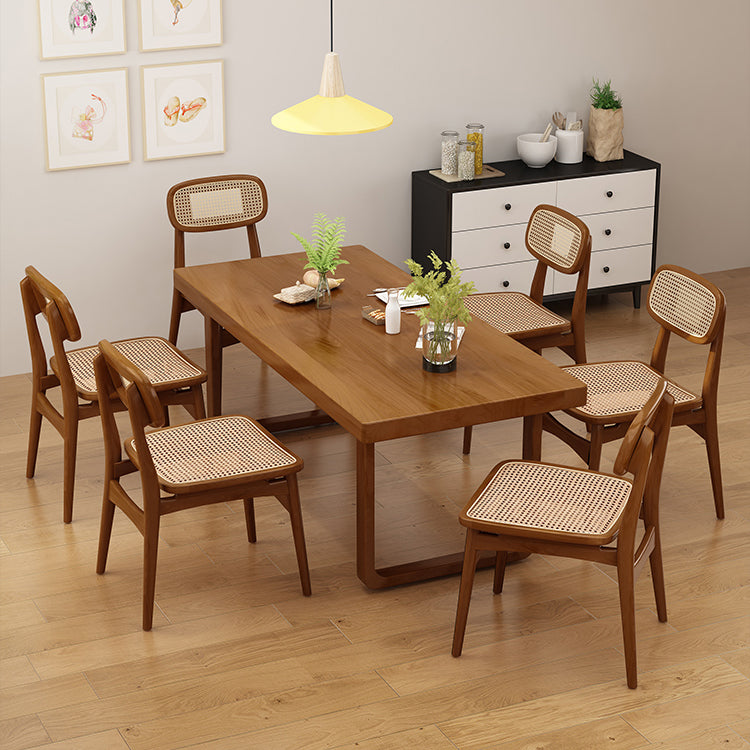Modern 1/4/5/7 Pieces Dining Set Rectangle Pine Wood Dining Table for Kitchen