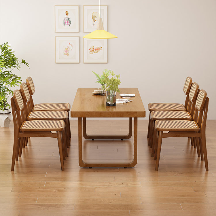 Modern 1/4/5/7 Pieces Dining Set Rectangle Pine Wood Dining Table for Kitchen