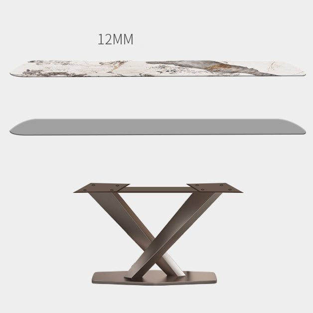 Modern Metal Dining Set 1/2/5/7 Pieces Rectangle Dining Table Set