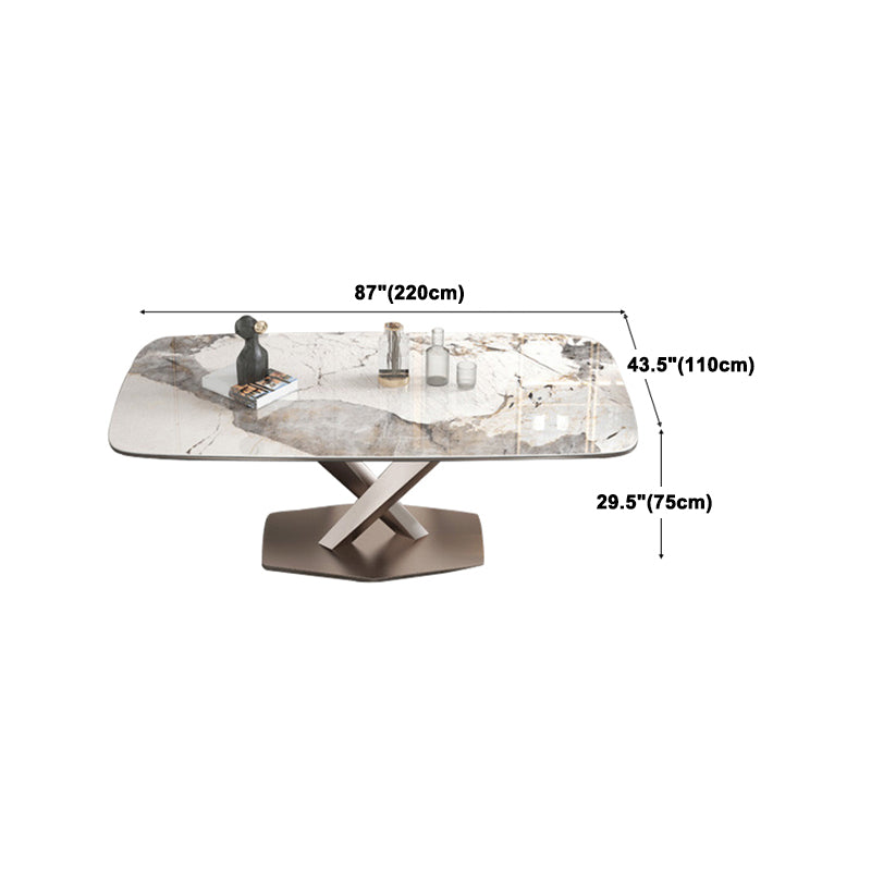 Modern Metal Dining Set 1/2/5/7 Pieces Rectangle Dining Table Set