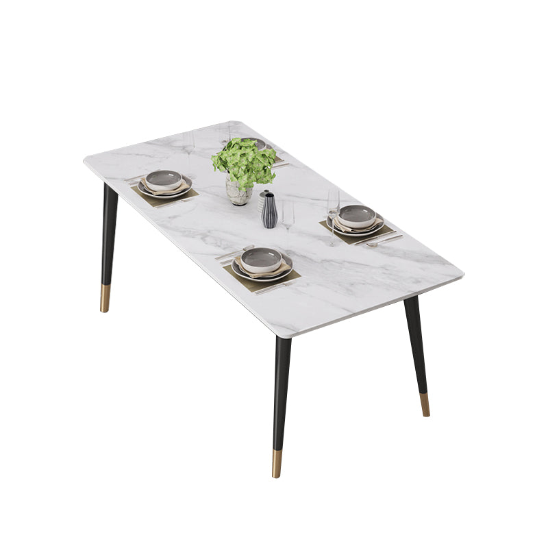 Modern Black Base Dining Set 1/4/5/7 Pieces Stone Top Indoor Dinette Set