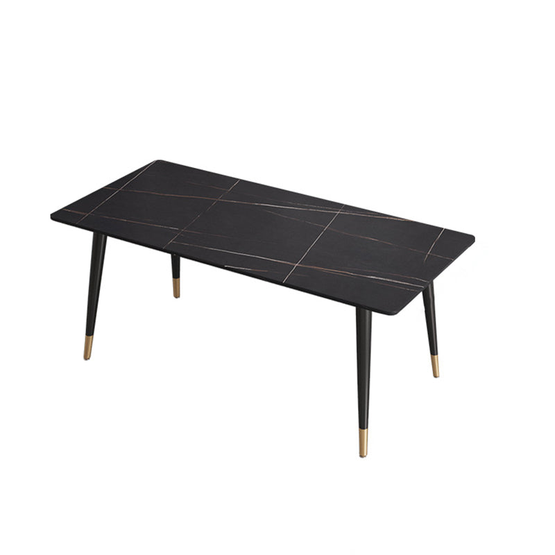 Modern Black Base Dining Set 1/4/5/7 Pieces Stone Top Indoor Dinette Set