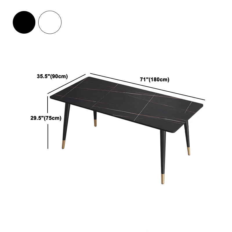 Modern Black Base Dining Set 1/4/5/7 Pieces Stone Top Indoor Dinette Set
