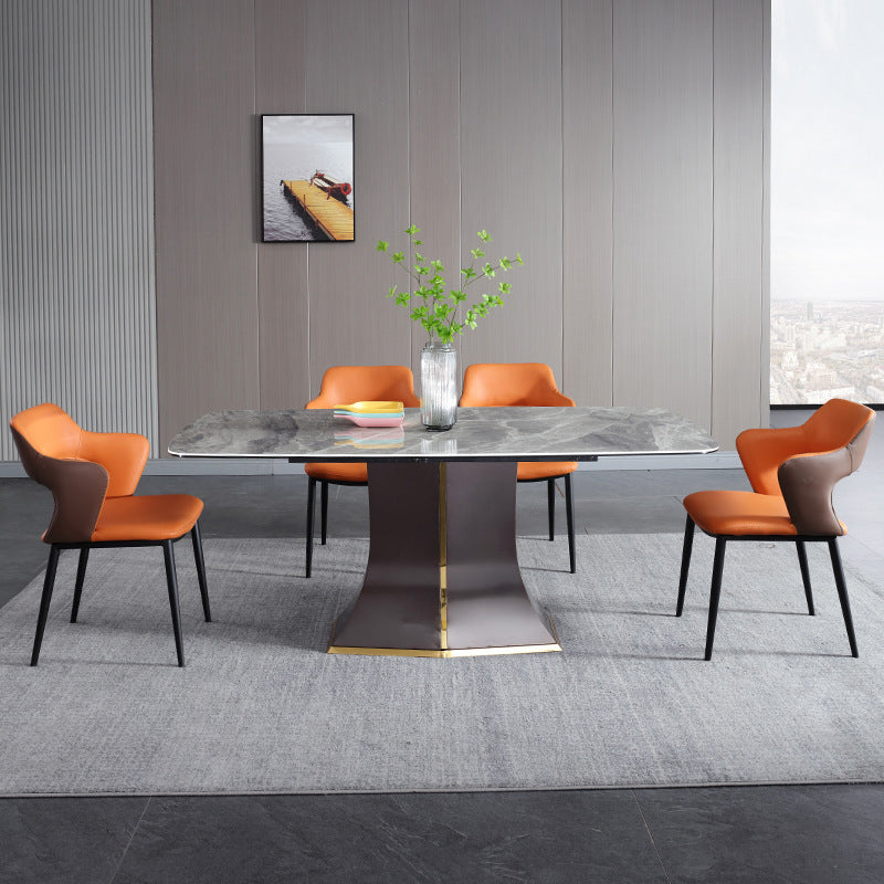 Modern Gray Sintered Stone Dining Table Set 1/2/5/7 Pieces Dining Set