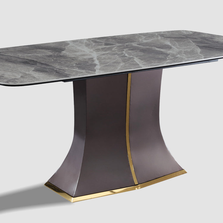 Modern Gray Sintered Stone Dining Table Set 1/2/5/7 Pieces Dining Set