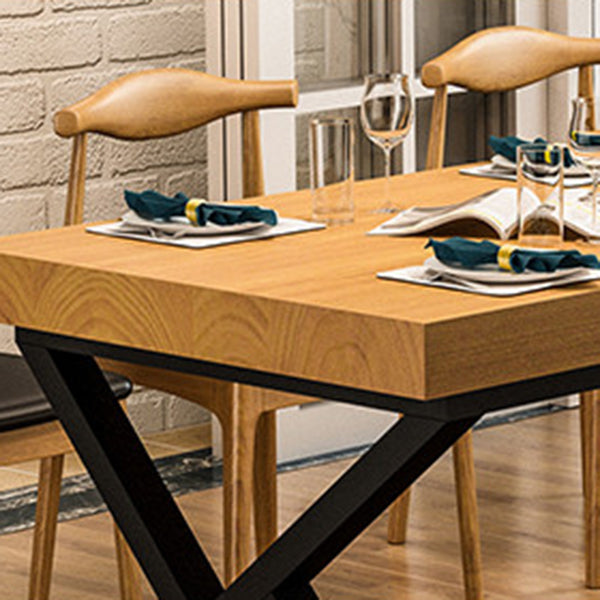 Industrial 1/2/7 Pieces Dining Set Solid Wood Natural Double Pedestal Dinette Set