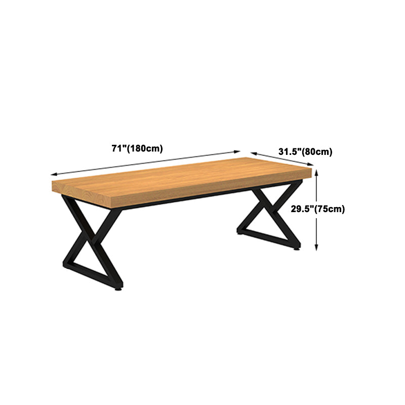 Industrial 1/2/7 Pieces Dining Set Solid Wood Natural Double Pedestal Dinette Set