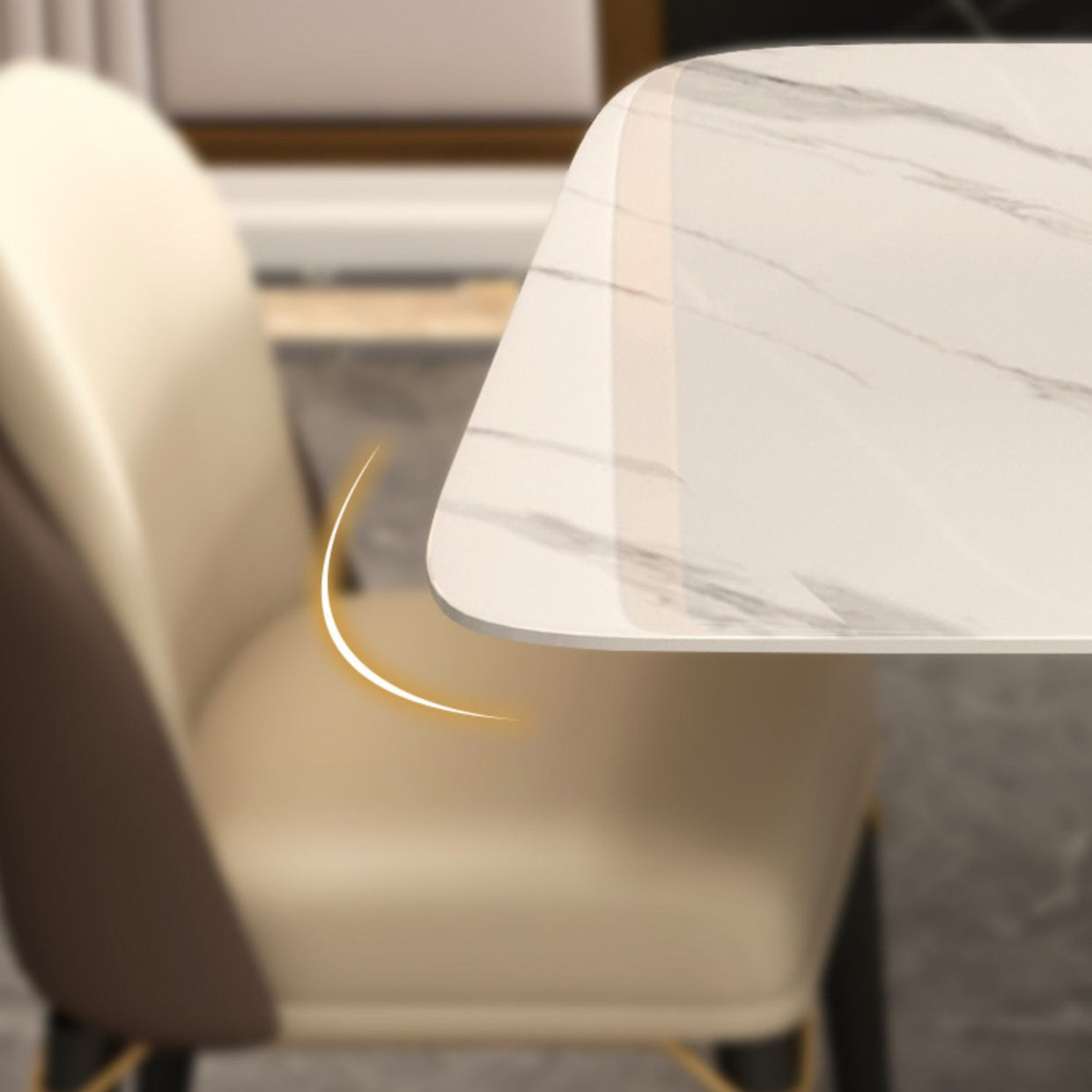 Modern Sintered Stone Dining Table Set 1/2/5/6/7 Pieces Dining Set for Home Use