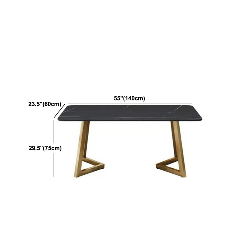 Metal Traditional Luxury Rectangle Dining Table with Sled Sintered Stone Table for Home