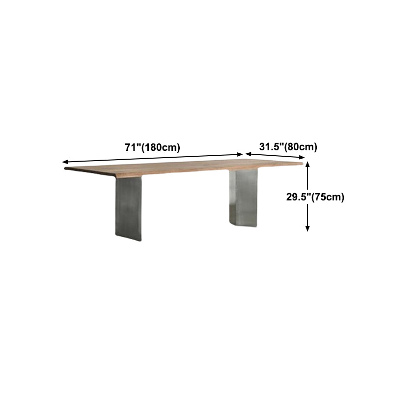 Rectangle Dining Room Table Luxury Solid Wood Double Pedestal Kitchen Table