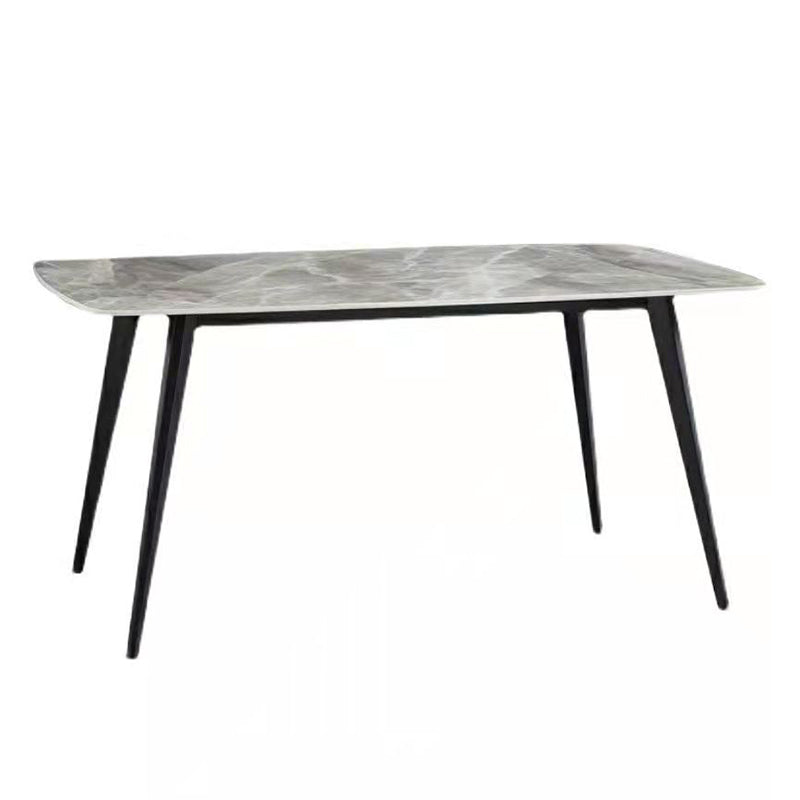 Rectangle 4 Legs Dining Table Industrial Sintered Stone Kitchen Table