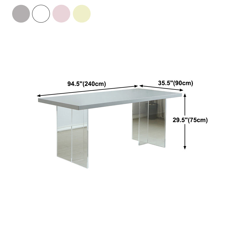 Wood Top Dining Table Double Pedestal Table for Home Kitchen Dinner