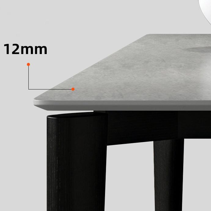 Mid-Century Modern Dining Table Rectangle Stone Dining Table with 4 Legs