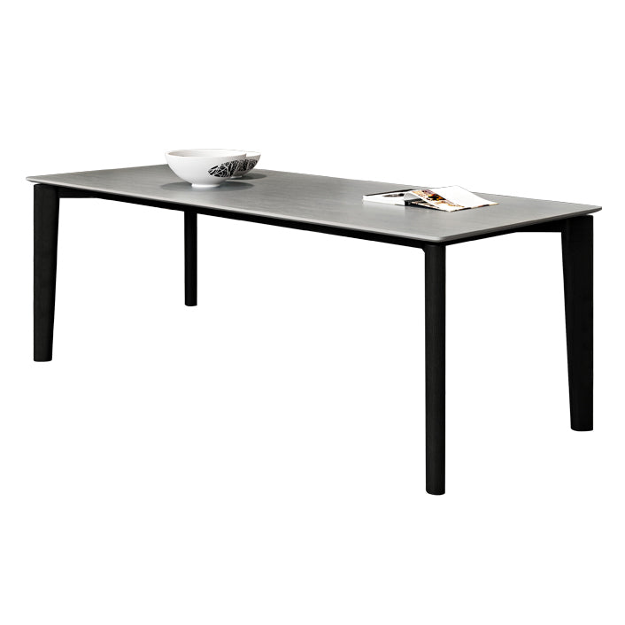 Mid-Century Modern Dining Table Rectangle Stone Dining Table with 4 Legs