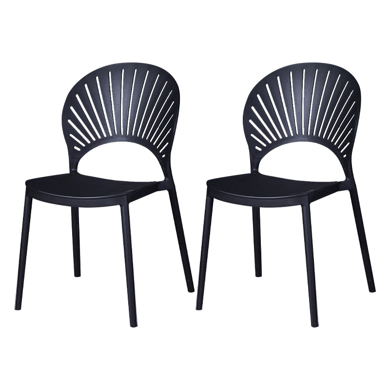Modern Plastic Chair Open Back Dining Side Furniture in Matte Finish