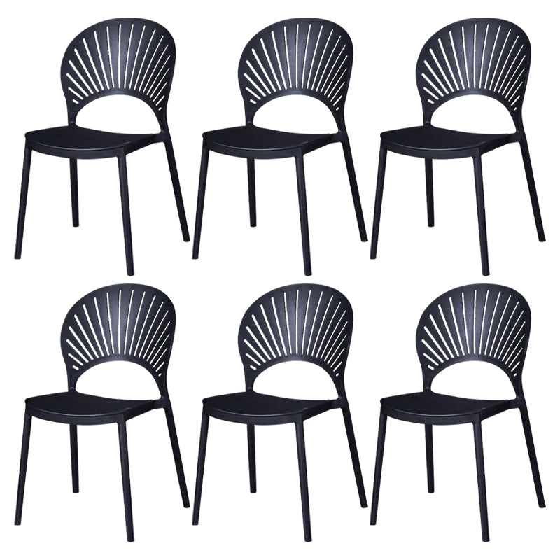 Modern Plastic Chair Open Back Dining Side Furniture in Matte Finish