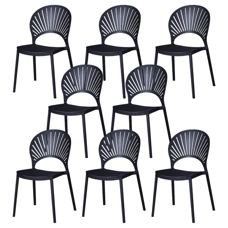 Modern Plastic Chair Open Back Dining Side Furniture in Matte Finish
