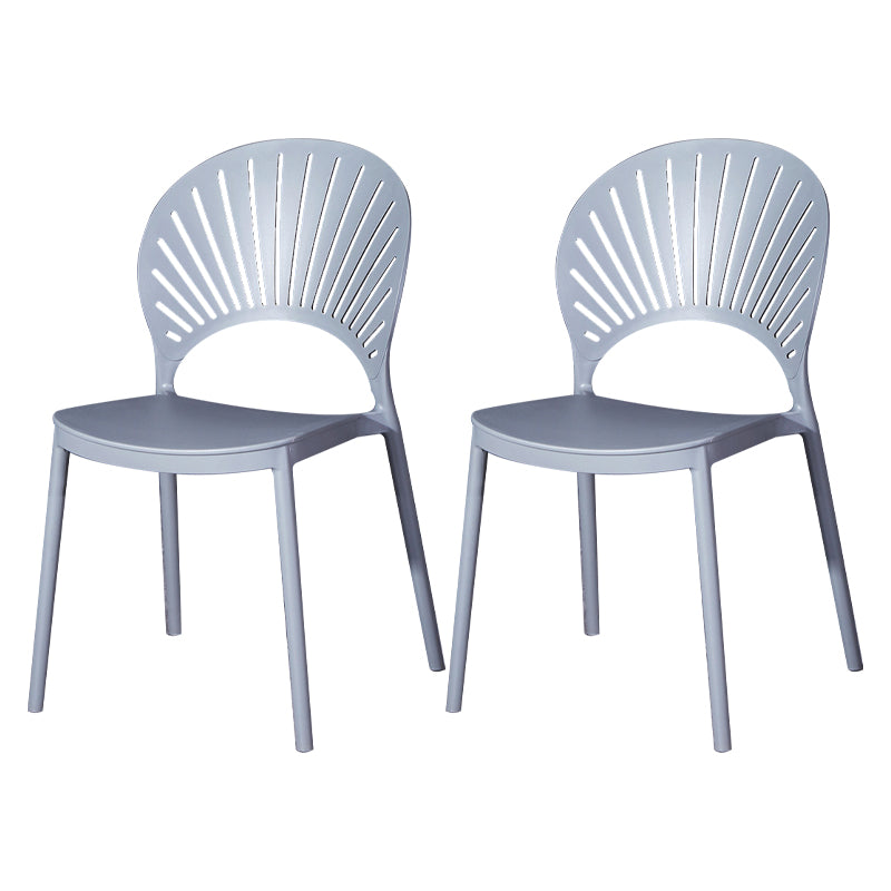 Modern Plastic Chair Open Back Dining Side Furniture in Matte Finish