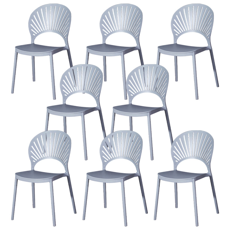 Modern Plastic Chair Open Back Dining Side Furniture in Matte Finish