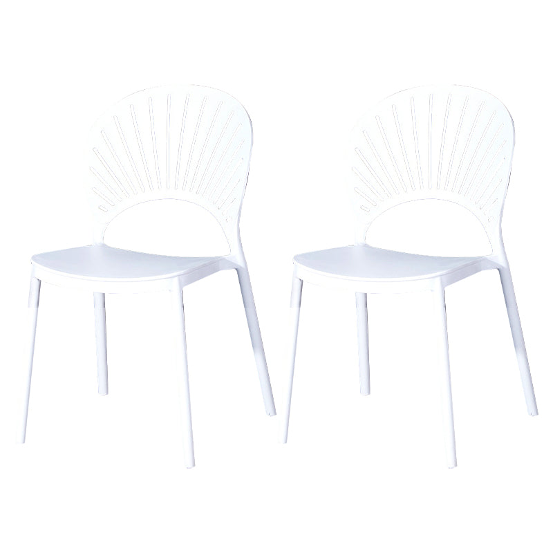 Modern Plastic Chair Open Back Dining Side Furniture in Matte Finish