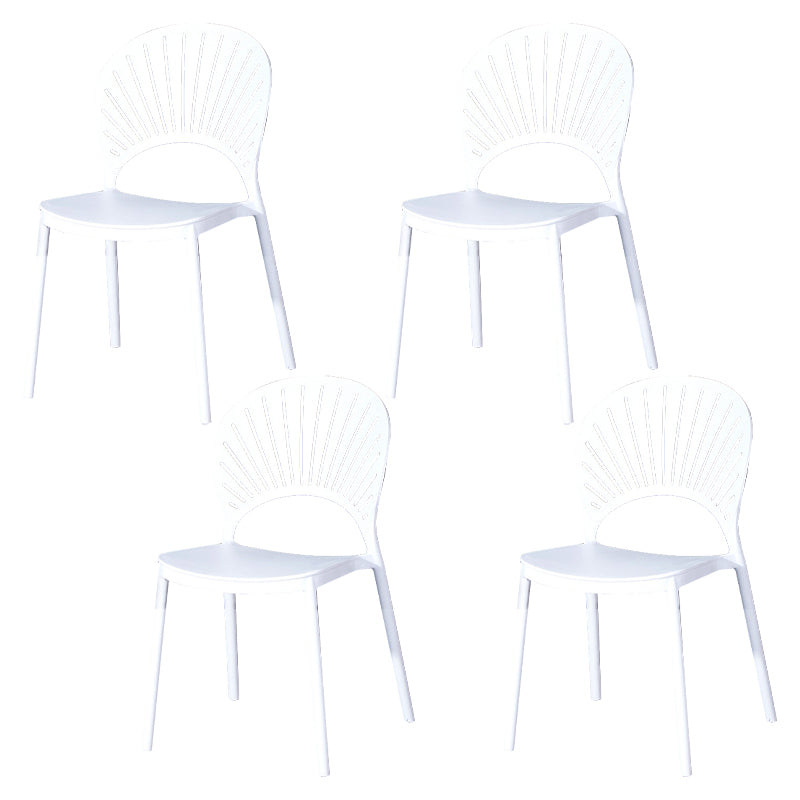 Modern Plastic Chair Open Back Dining Side Furniture in Matte Finish