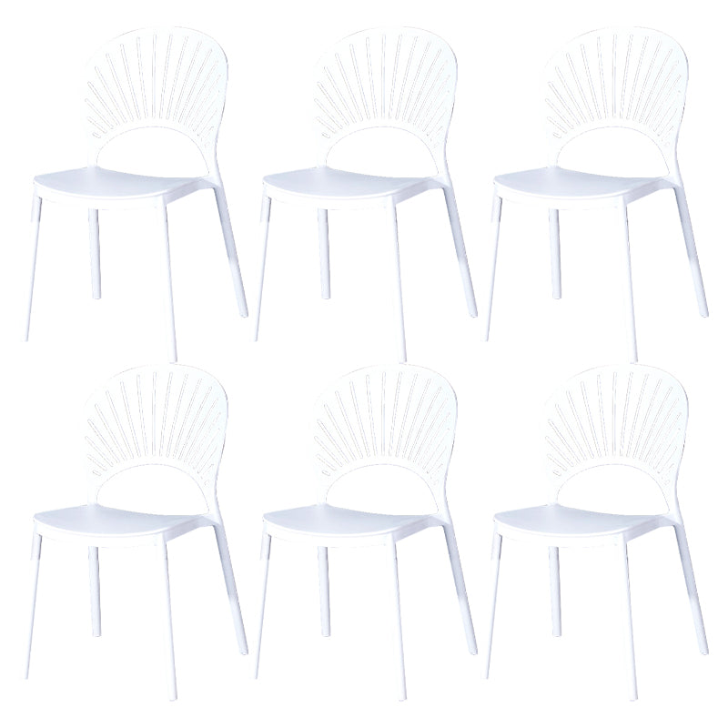 Modern Plastic Chair Open Back Dining Side Furniture in Matte Finish