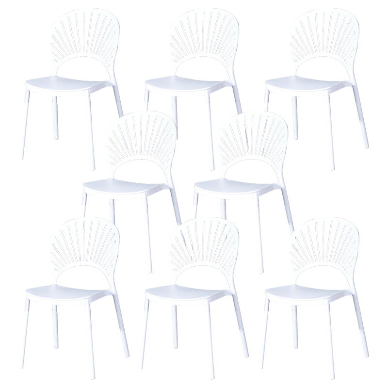 Modern Plastic Chair Open Back Dining Side Furniture in Matte Finish