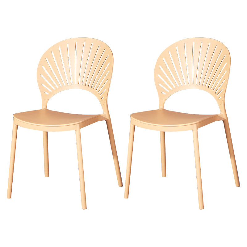 Modern Plastic Chair Open Back Dining Side Furniture in Matte Finish