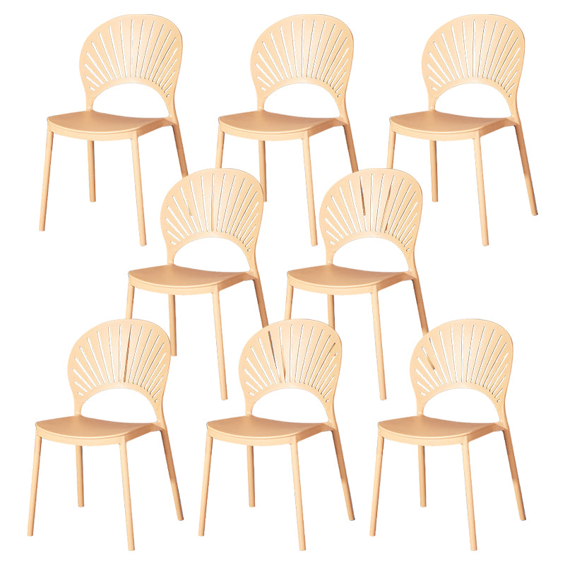 Modern Plastic Chair Open Back Dining Side Furniture in Matte Finish