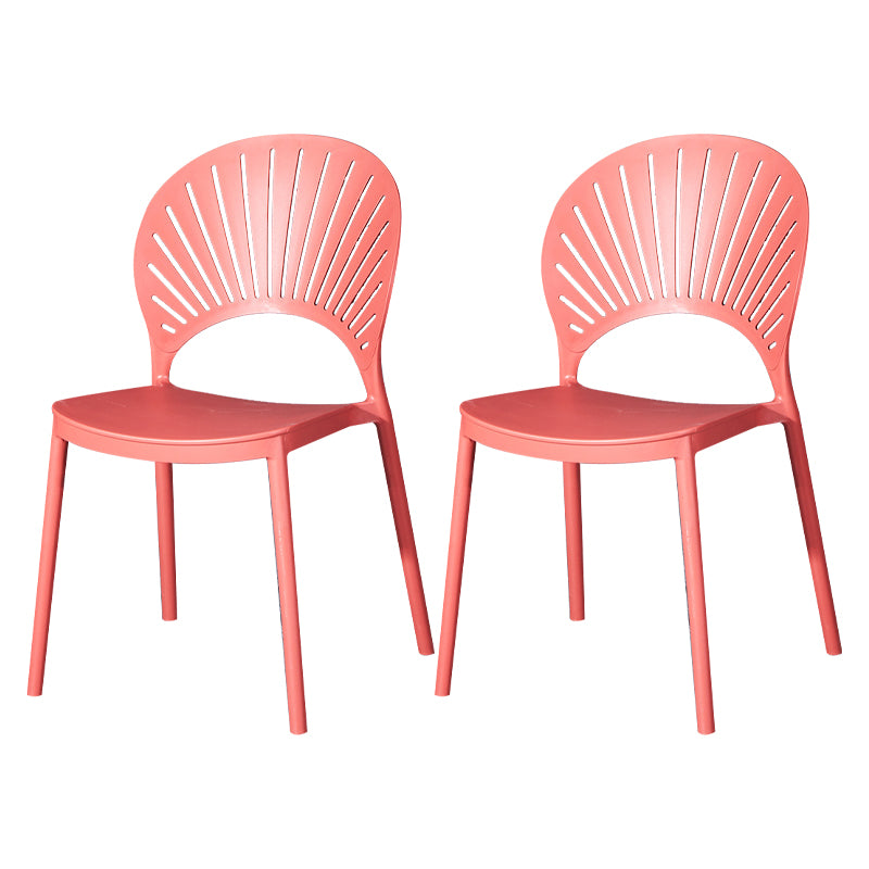 Modern Plastic Chair Open Back Dining Side Furniture in Matte Finish