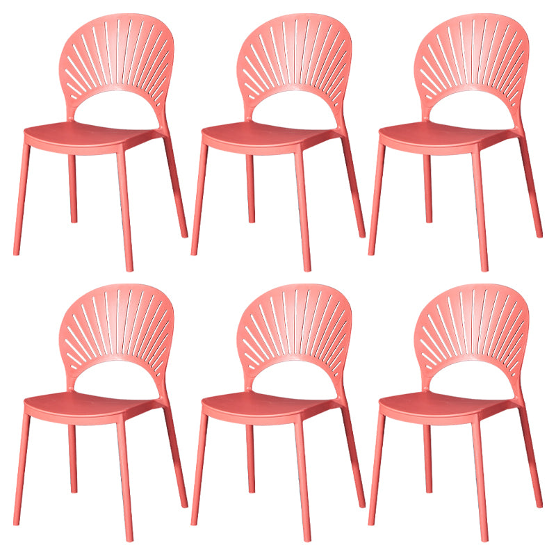 Modern Plastic Chair Open Back Dining Side Furniture in Matte Finish