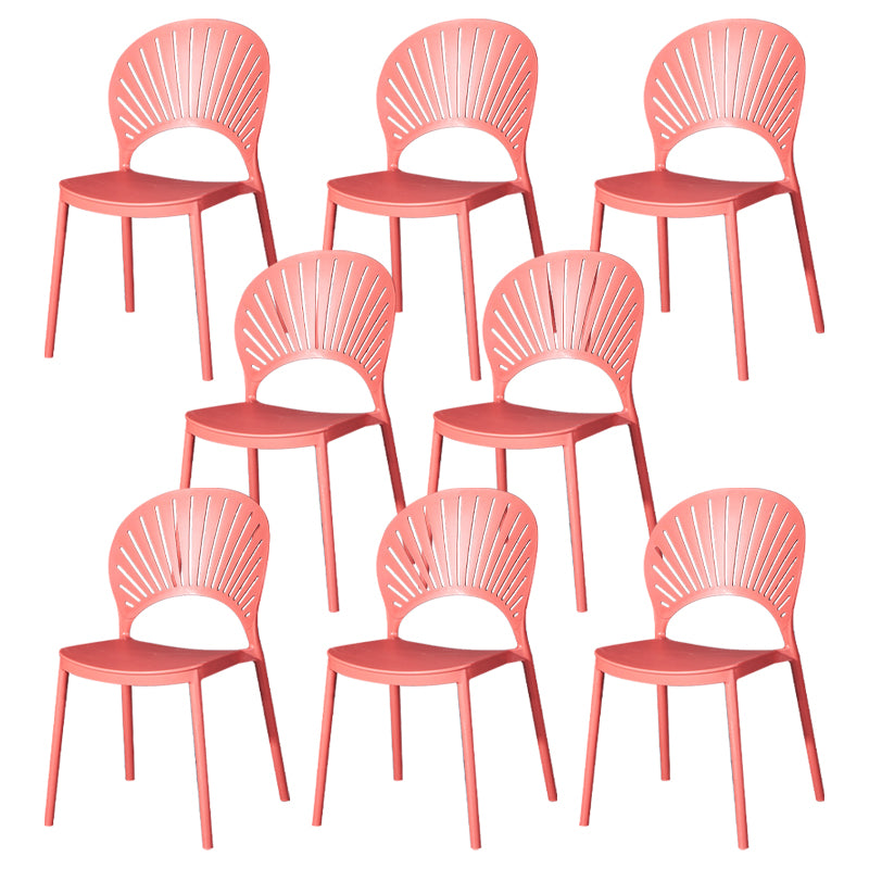 Modern Plastic Chair Open Back Dining Side Furniture in Matte Finish