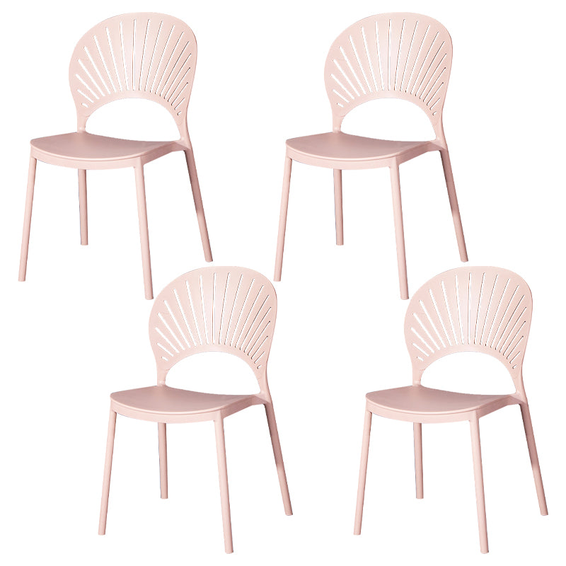 Modern Plastic Chair Open Back Dining Side Furniture in Matte Finish