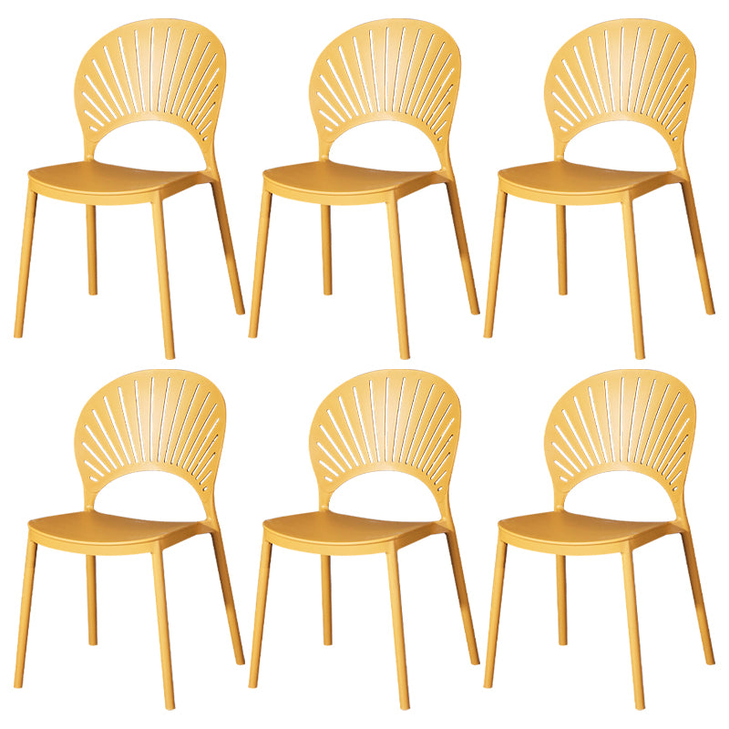 Modern Plastic Chair Open Back Dining Side Furniture in Matte Finish