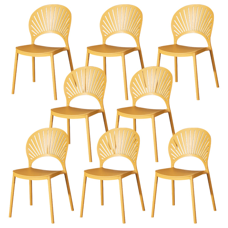 Modern Plastic Chair Open Back Dining Side Furniture in Matte Finish