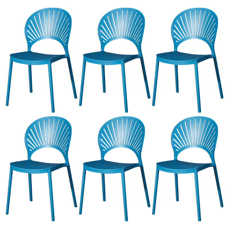 Modern Plastic Chair Open Back Dining Side Furniture in Matte Finish