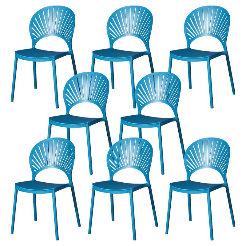 Modern Plastic Chair Open Back Dining Side Furniture in Matte Finish