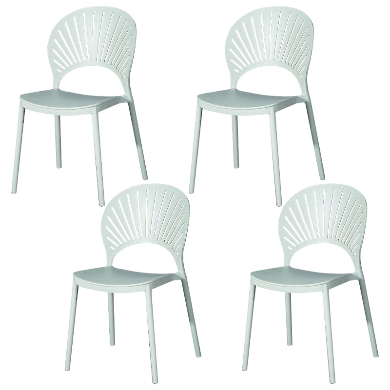 Modern Plastic Chair Open Back Dining Side Furniture in Matte Finish