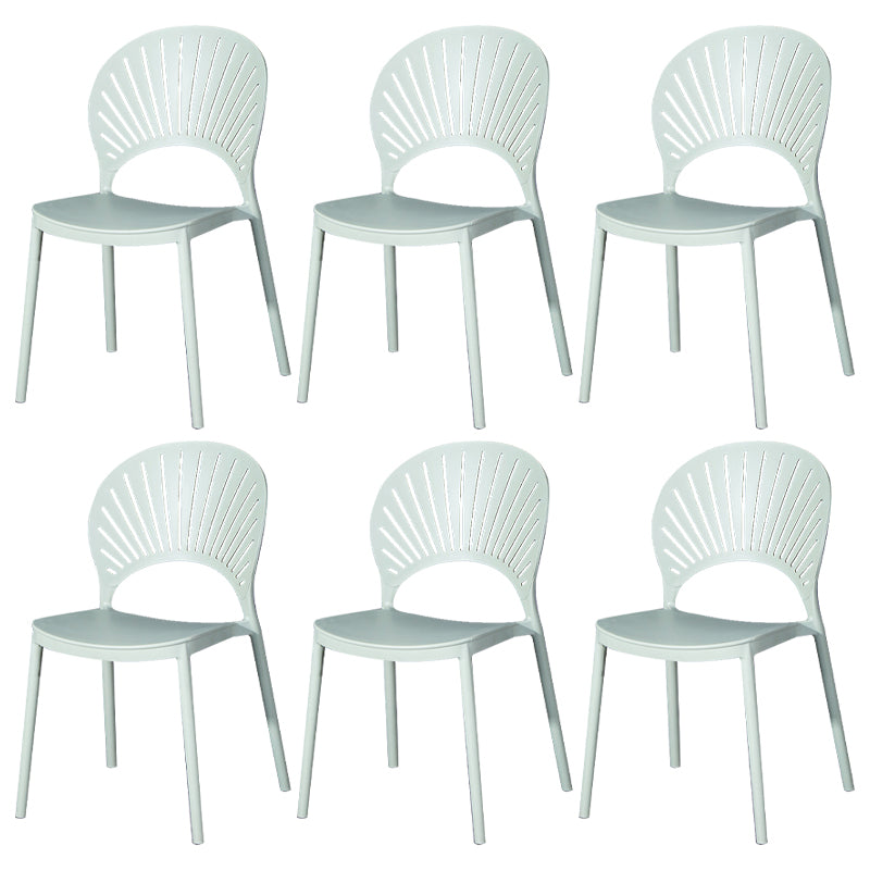 Modern Plastic Chair Open Back Dining Side Furniture in Matte Finish